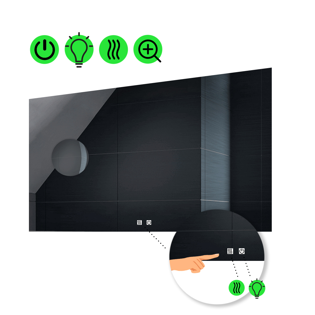 LED-зеркало 80x60см, с двумя сенсорами, подогревом и линзой без подсветки, модель Lucia
LED-зеркало 80x60см, с двумя сенсорами, подогревом и линзой без подсветки, модель Lucia