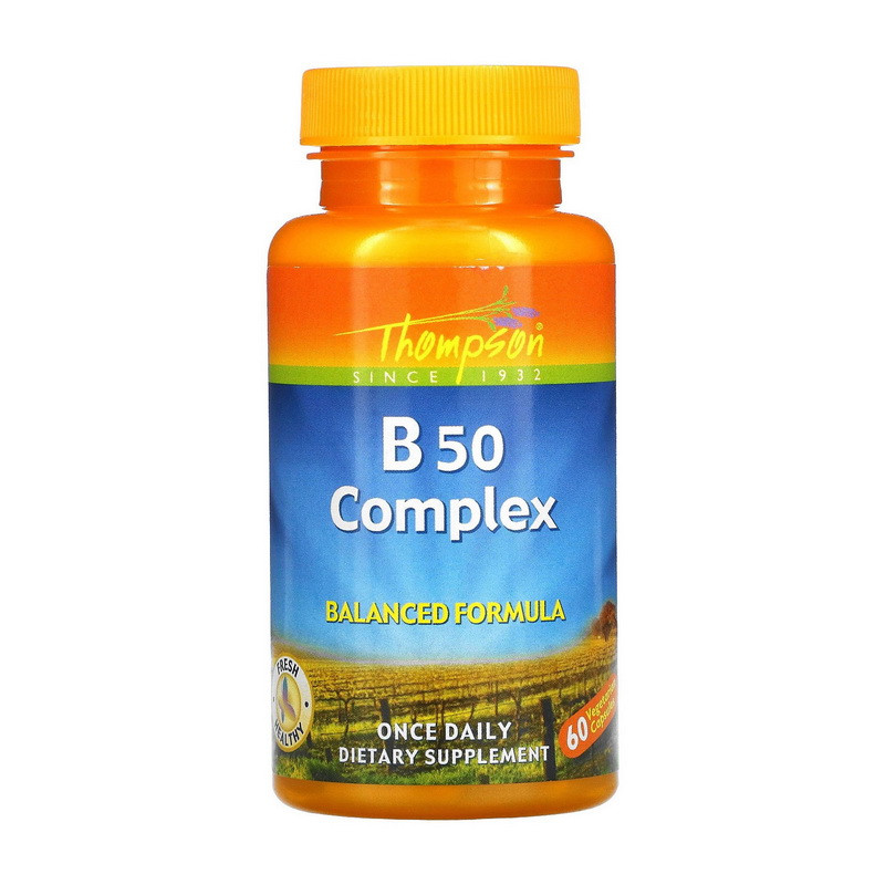 Комплекс Витаминов группы Б Томпсон / Thompson B-50 Complex (60 veg caps)
Комплекс Витаминов группы Б Томпсон / Thompson B-50 Complex (60 veg caps)