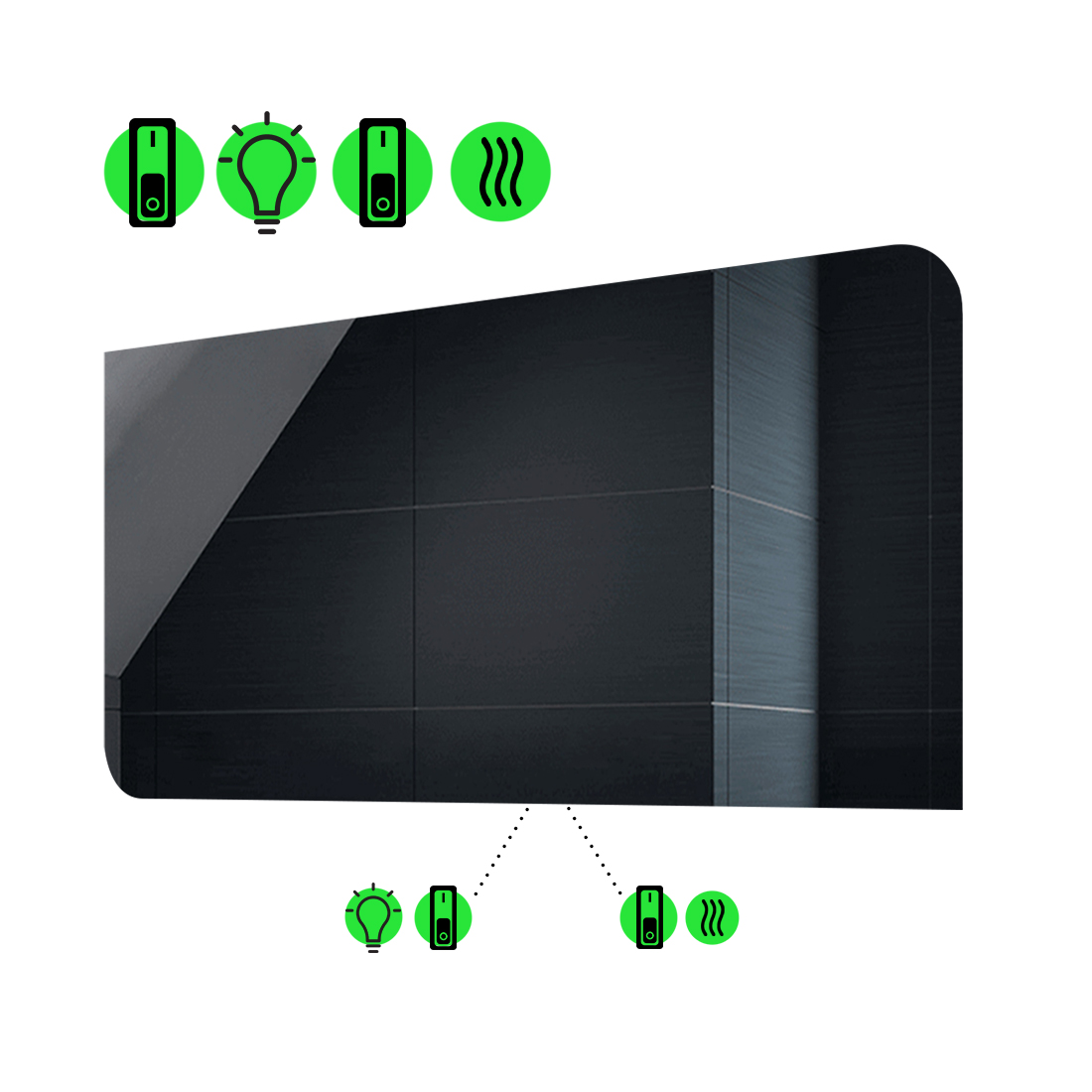 LED-зеркало 120x100см, с подогревом и двумя механическими включателями, модель Simona
LED-зеркало 120x100см, с подогревом и двумя механическими включателями, модель Simona