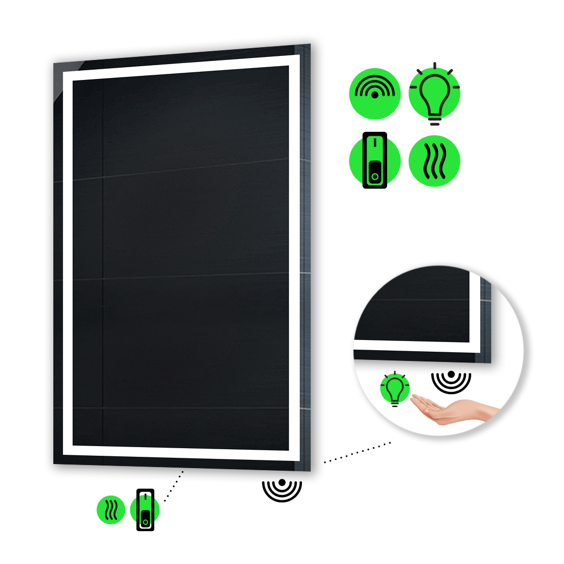 LED-зеркало 70x110см, с ИК включателем и подогревом с механическим управлением, модель Karnet
LED-зеркало 70x110см, с ИК включателем и подогревом с механическим управлением, модель Karnet