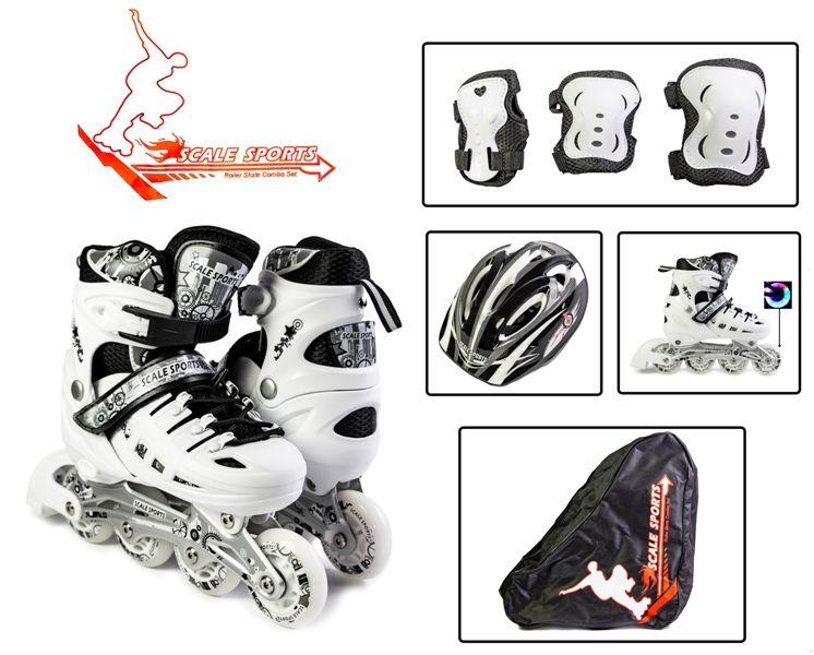 Детские ролики SCALE SPORT + шлем, + защита для локтей и колен белый 34-37(размер) LFC-905М-WHITE
Детские ролики SCALE SPORT + шлем, + защита для локтей и колен белый 34-37(размер) LFC-905М-WHITE