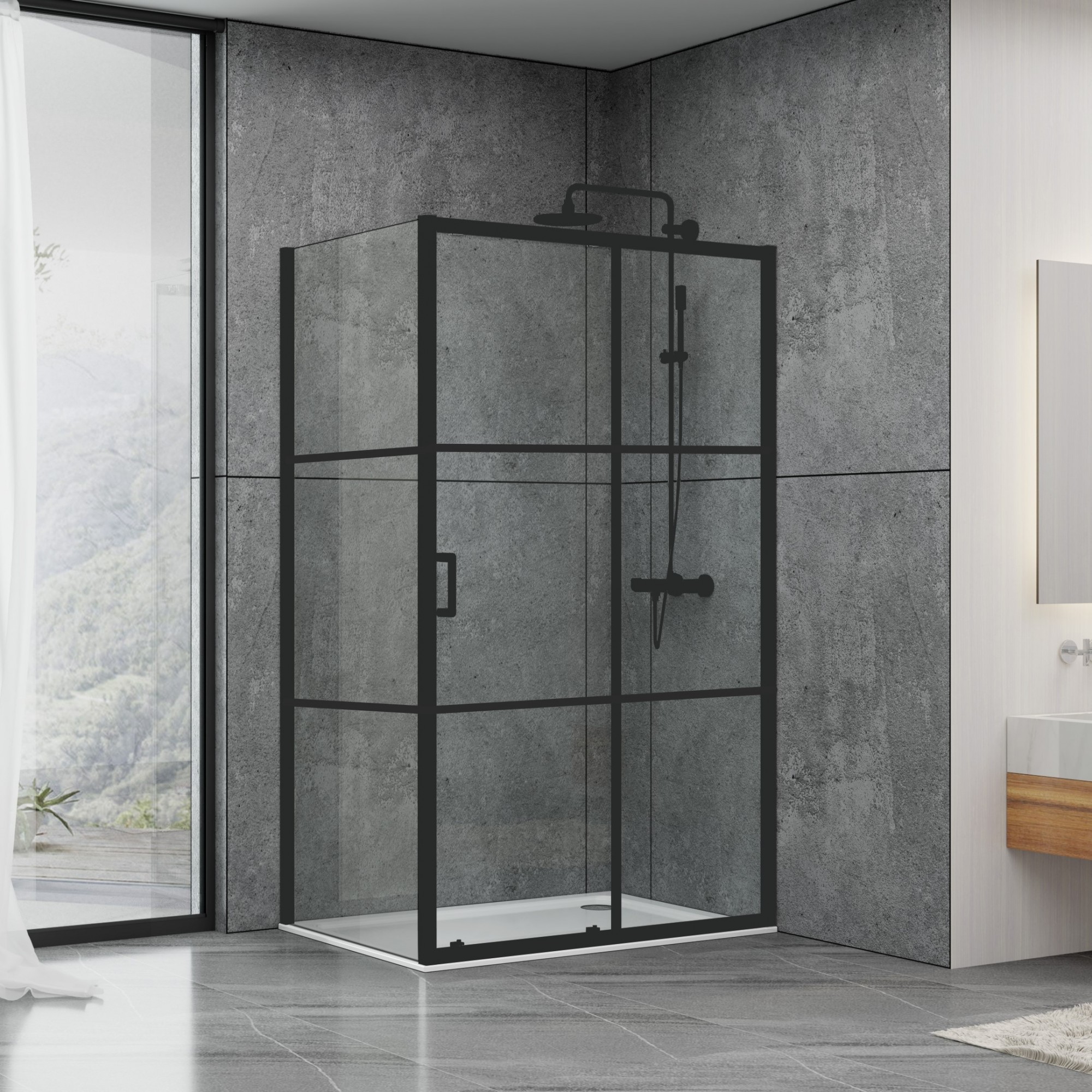 Душевая кабина Dusel EF185BР/EF181BP Black Matt Paint, 120х90х190, дверь раздвижная, профиль черный, стекло прозрачное
Душевая кабина Dusel EF185BР/EF181BP Black Matt Paint, 120х90х190, дверь раздвижная, профиль черный, стекло прозрачное