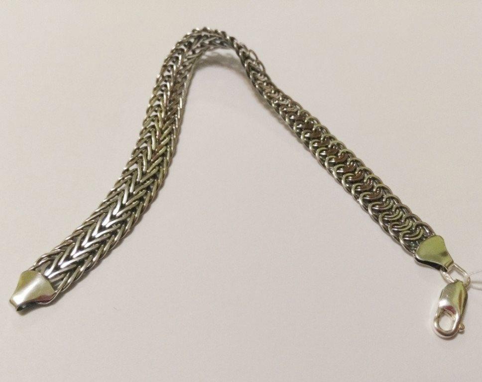 Браслет из серебра, 23 размер, вес 12,02 г, артикул 8016.20 
Браслет из серебра, 23 размер, вес 12,02 г, артикул 8016.20