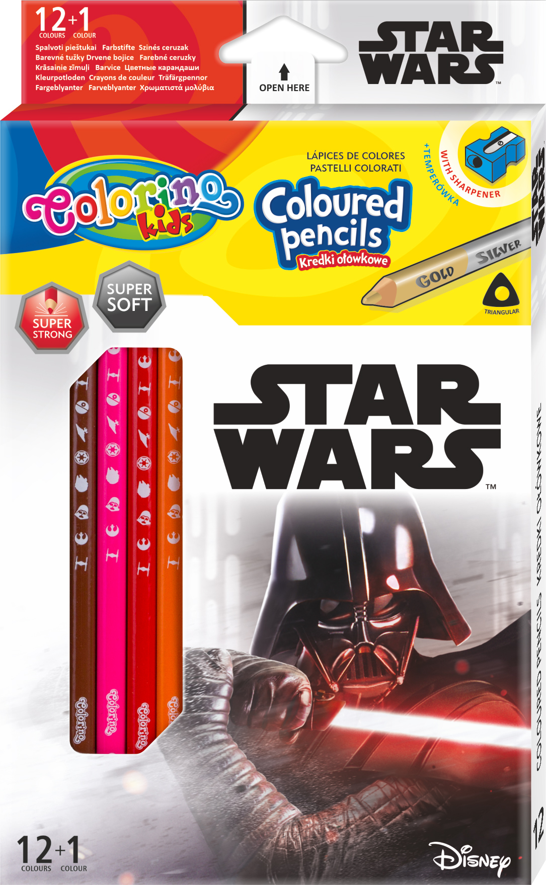 Карандаши цветные Colorino Star Wars + точилка 13 цветов 12 шт (89458PTR) (5907620189458)
Карандаши цветные Colorino Star Wars + точилка 13 цветов 12 шт (89458PTR) (5907620189458)