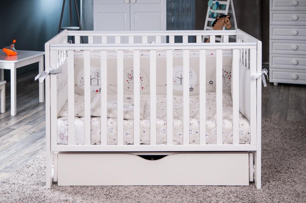 Детская кроватка из дерева для новорожденного с ящиком и маятником Twins Pinocchio 120 х 60 см, белая
Детская кроватка из дерева для новорожденного с ящиком и маятником Twins Pinocchio 120 х 60 см, белая