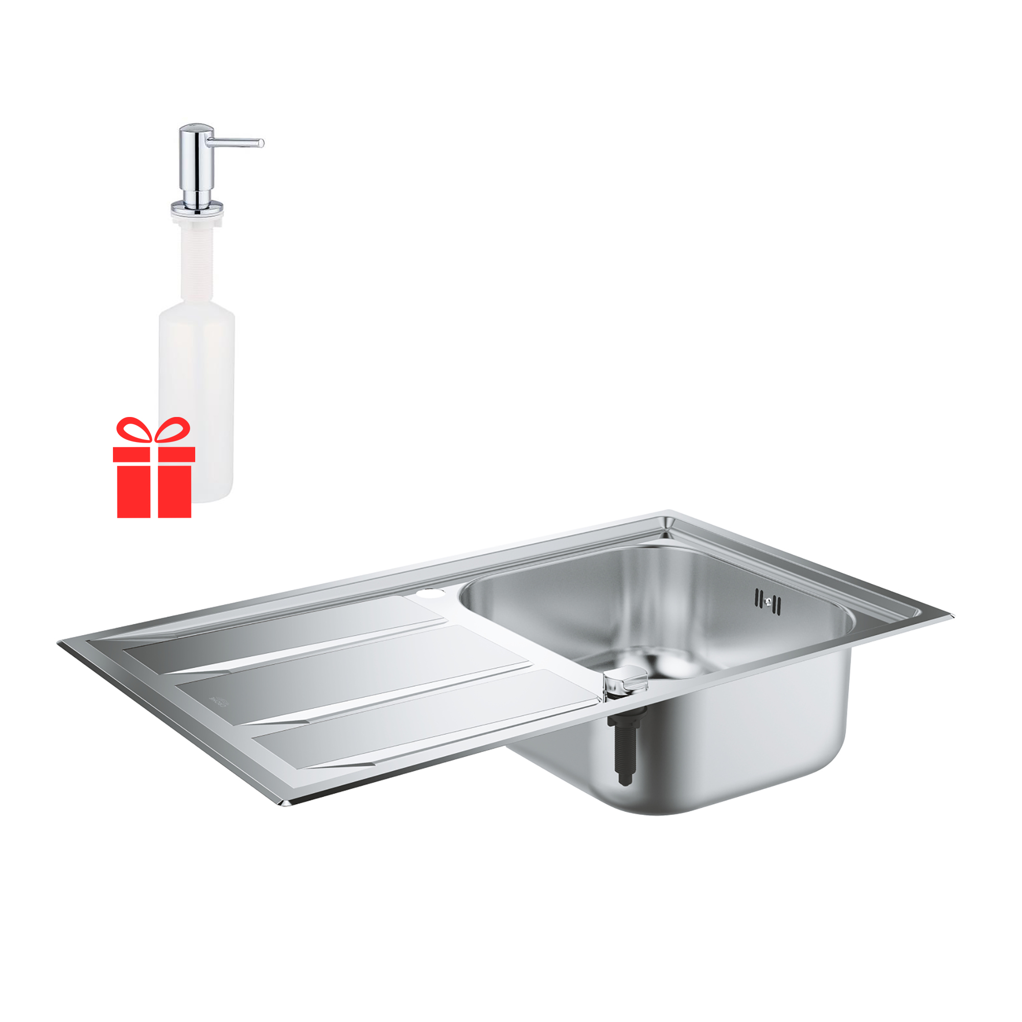 Набор Grohe мойка кухонная K400 31568SD0 + дозатор для моющего средства Contemporary 40536000 (ST702210)
Набор Grohe мойка кухонная K400 31568SD0 + дозатор для моющего средства Contemporary 40536000 (ST702210)