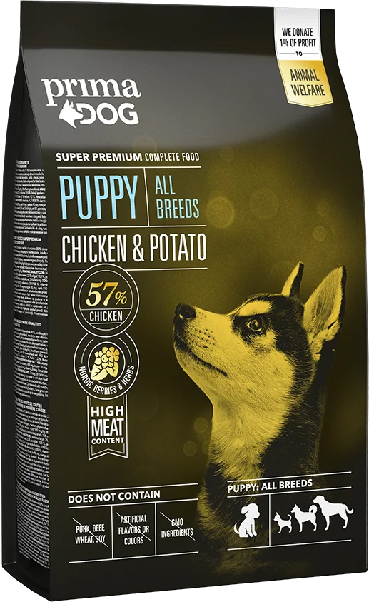 Сухой корм для щенков всех пород, с курицей PrimaDog Chicken & Potato for puppies of all breeds 10 кг
Сухой корм для щенков всех пород, с курицей PrimaDog Chicken & Potato for puppies of all breeds 10 кг