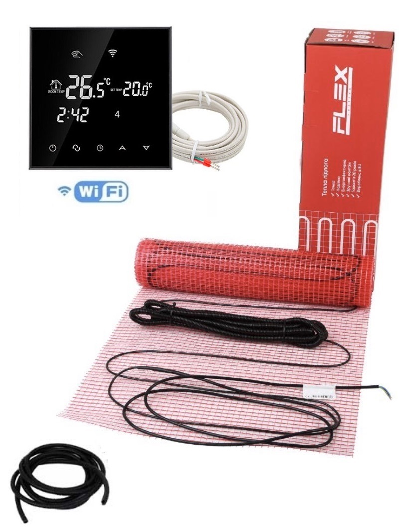 Теплый пол FLEX EHM двухжильный мат 875 Вт 5 м2 с сенсорным терморегулятором WI-FI Black и датчиком температуры пола в комплекте
Теплый пол FLEX EHM двухжильный мат 875 Вт 5 м2 с сенсорным терморегулятором WI-FI Black и датчиком температуры пола в комплекте