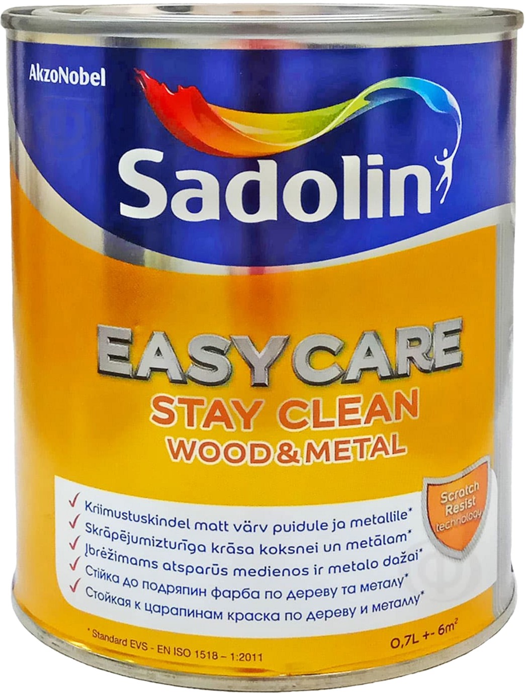 Sadolin EasyCare Wood&Metal - полуматовая водная краска для дерева и металла, BW, 0.7 л Белая (5599753)
Sadolin EasyCare Wood&Metal - полуматовая водная краска для дерева и металла, BW, 0.7 л Белая (5599753)