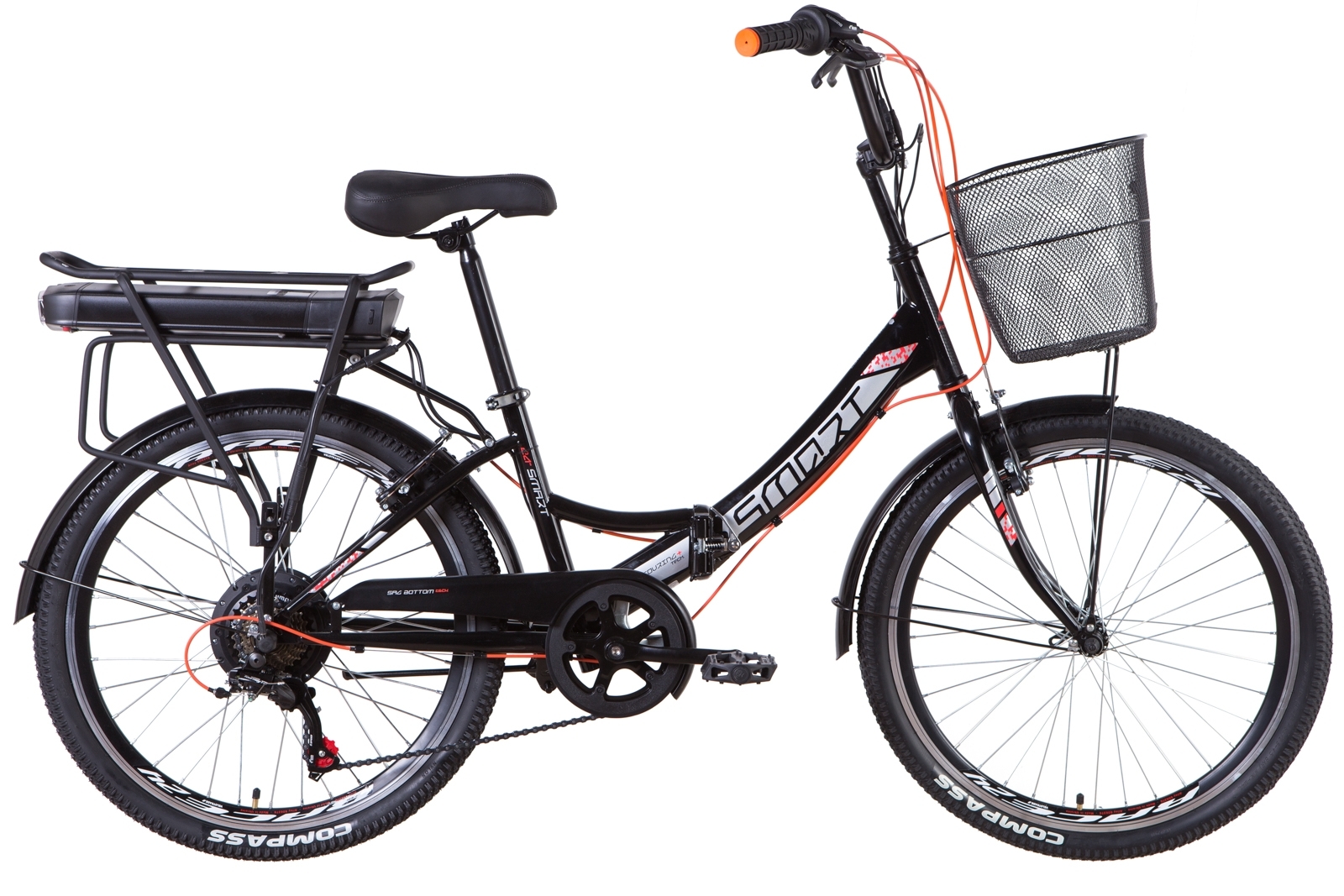 Электровелосипед Formula SMART 15" 350Вт 36В редуктор. дисплей, САП, 12.5Ач с крепл. к багажн., черно-оранжевый 2021
Электровелосипед Formula SMART 15" 350Вт 36В редуктор. дисплей, САП, 12.5Ач с крепл. к багажн., черно-оранжевый 2021