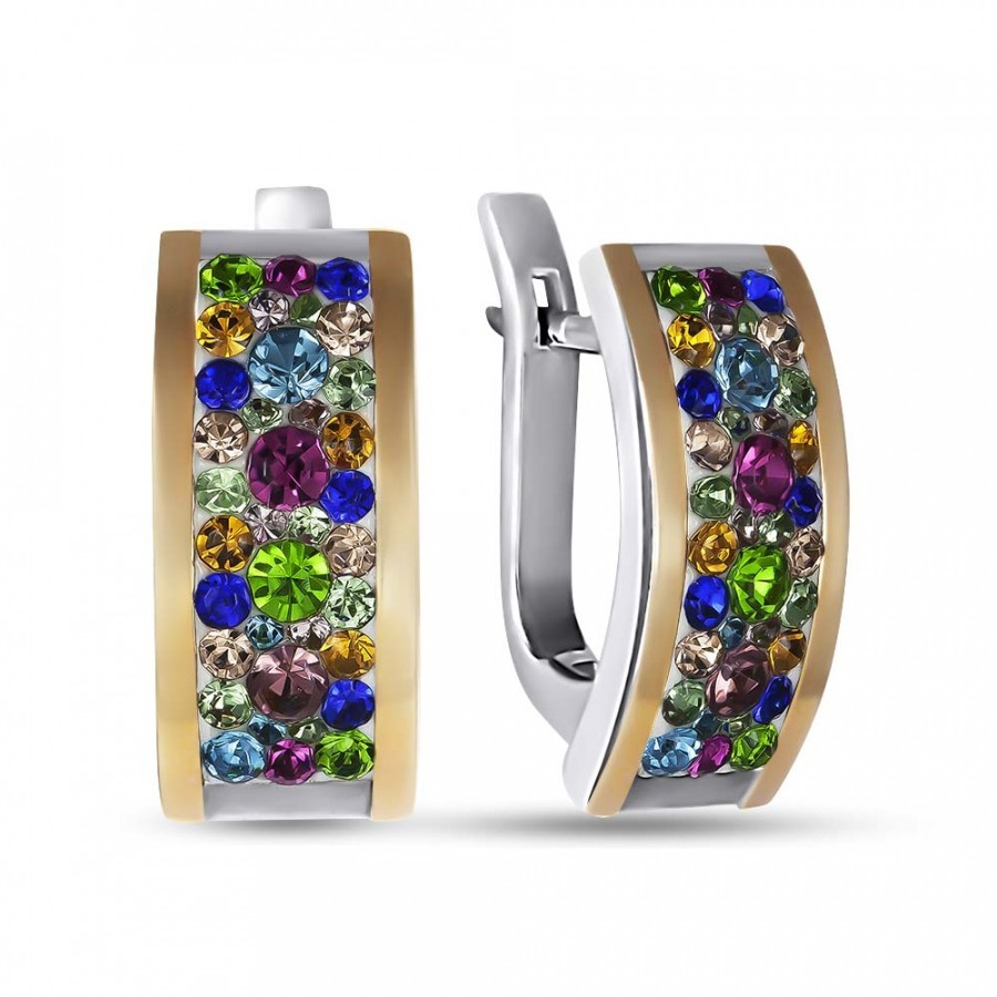 Серьги Серебряные со вставкой золота и кристаллами Swarovski "Марлен" Bigsun 514/1 Разноцветные
Серьги Серебряные со вставкой золота и кристаллами Swarovski "Марлен" Bigsun 514/1 Разноцветные