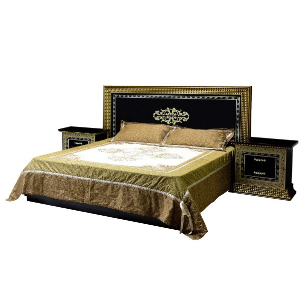 Кровать двуспальная из ДСП 160*200 София Люкс Черный Світ меблів с ламелевым каркасом