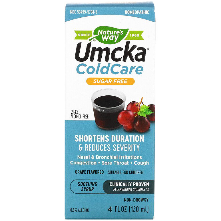 Сироп от простуды Nature's Way "Umcka ColdCare Soothing Syrup" на основе пеларгонии без сахара, виноградный вкус (120 мл)
Сироп от простуды Nature's Way "Umcka ColdCare Soothing Syrup" на основе пеларгонии без сахара, виноградный вкус (120 мл)