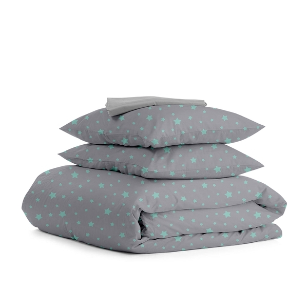 Комплект полуторного натурального постельного белья COSAS, Star_Mint_Grey_g_160х220 см Ранфорс премиум
Комплект полуторного натурального постельного белья COSAS, Star_Mint_Grey_g_160х220 см Ранфорс премиум