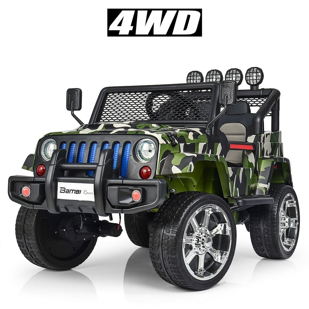 Детский электромобиль Джип Jeep Wrangler 4 мотора Кожа EVA резина Амортизаторы камуфляж Bambi
Детский электромобиль Джип Jeep Wrangler 4 мотора Кожа EVA резина Амортизаторы камуфляж Bambi