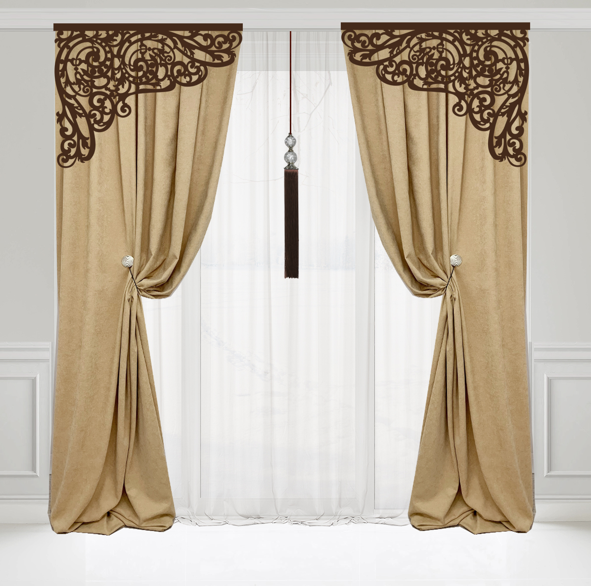 Шторный комплект Adagio Windows Decor Манчестер с декоративной кистью и ажуаными накладками 150х290см (2шторы)
Шторный комплект Adagio Windows Decor Манчестер с декоративной кистью и ажуаными накладками 150х290см (2шторы)