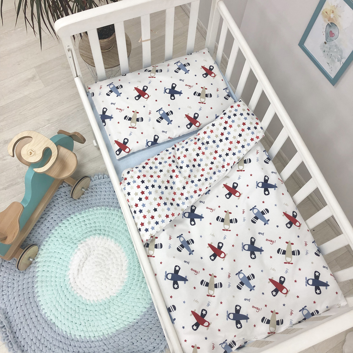 Комплект постельного белья в кроватку Маленькая соня Baby Аэроплан детский поплин стандарт/овал арт.0319208
Комплект постельного белья в кроватку Маленькая соня Baby Аэроплан детский поплин стандарт/овал арт.0319208