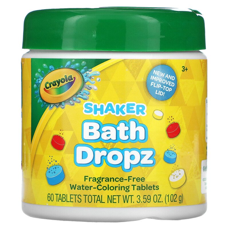 Таблетки цветные окрашивающие воду Crayola Shaker Bath Dropz без отдушек 60 таблеток 102 г
Таблетки цветные окрашивающие воду Crayola Shaker Bath Dropz без отдушек 60 таблеток 102 г