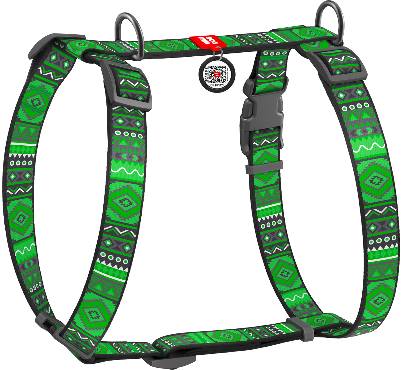 Шлея для собак Collar анатомическая H-образная WAUDOG Nylon с QR-паспортом, пластиковый фастекс, L, Ш 25 мм, А 50-90, В 60-100 рисунок "Этно зеленый" (5589)
Шлея для собак Collar анатомическая H-образная WAUDOG Nylon с QR-паспортом, пластиковый фастекс, L, Ш 25 мм, А 50-90, В 60-100 рисунок "Этно зеленый" (5589)