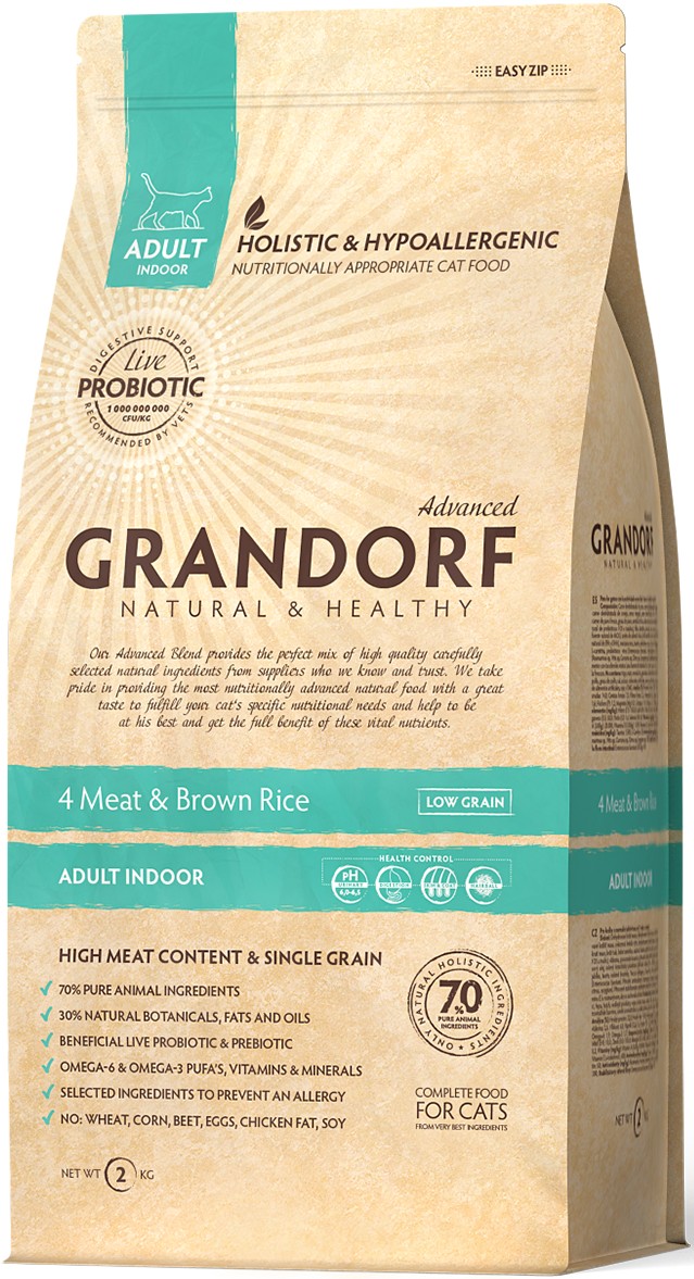 Сухой корм Grandorf 4 Meat & Brown Rice Adult Indoor для взрослых кошек 4 вида мяса с рисом 400 г (5404009589040)
Сухой корм Grandorf 4 Meat & Brown Rice Adult Indoor для взрослых кошек 4 вида мяса с рисом 400 г (5404009589040)