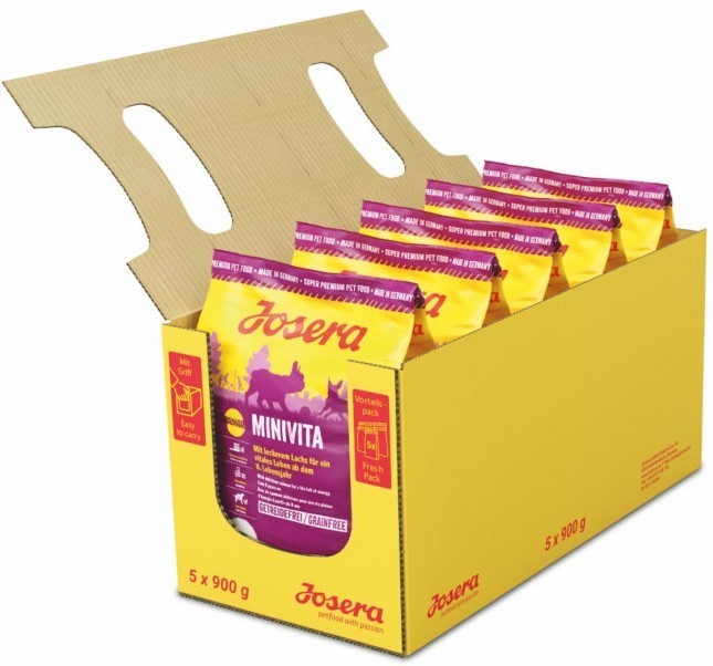 Упаковка сухого корма Josera MiniVita для взрослых собак с лососем 5 шт по 900 г
Упаковка сухого корма Josera MiniVita для взрослых собак с лососем 5 шт по 900 г