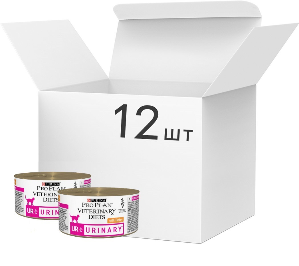 Упаковка влажного корма Purina Veterinary Diets UR Mousse Turkey 195 г по 12 шт (7613035182035)
Упаковка влажного корма Purina Veterinary Diets UR Mousse Turkey 195 г по 12 шт (7613035182035)