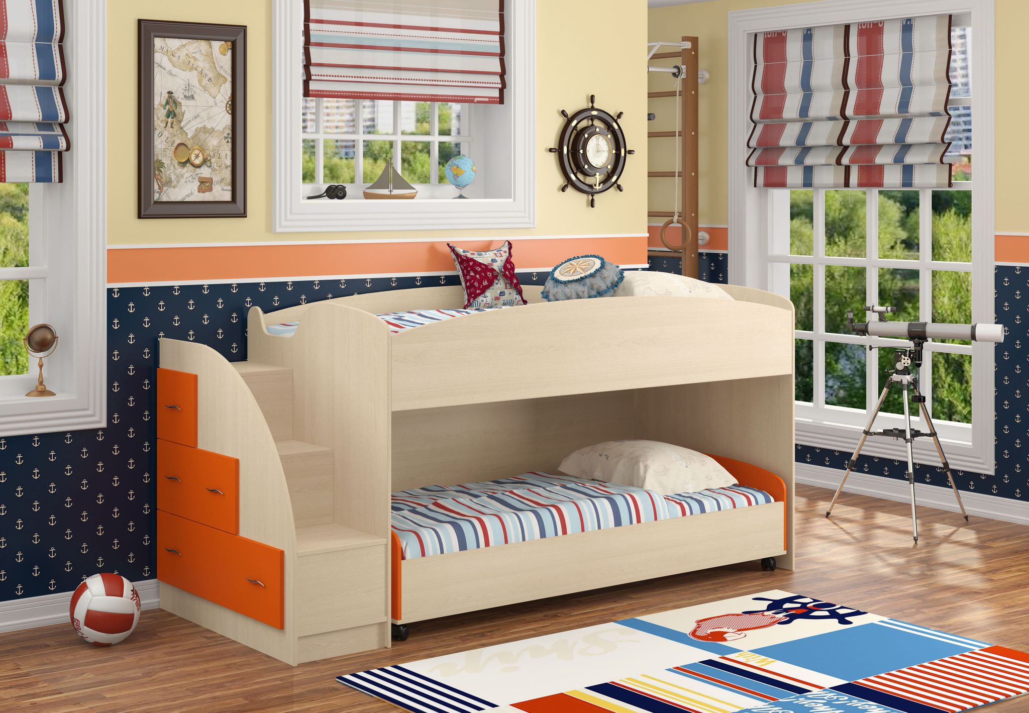Двухьярусная кровать KidsBunkBed K-062 венге светлый венге темный 243х 94х 115 см
Двухьярусная кровать KidsBunkBed K-062 венге светлый венге темный 243х 94х 115 см