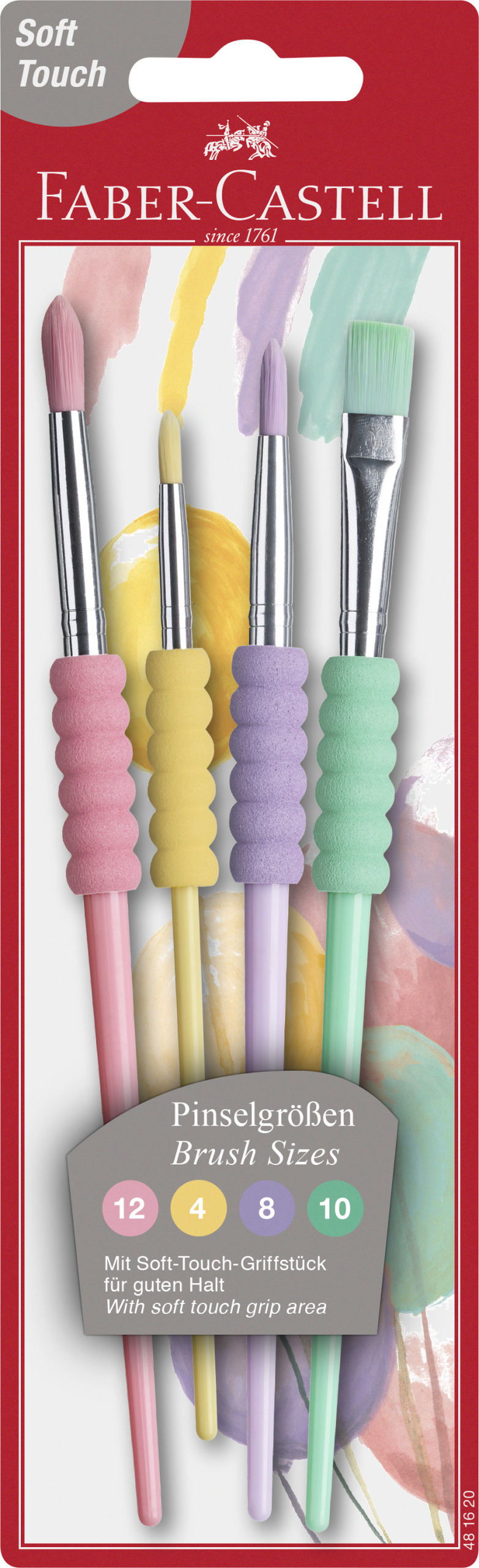 Набор кистей Faber-Castell Soft Touch Пастельные цвета с мягкой манжетой 481620 (4005404816208)
Набор кистей Faber-Castell Soft Touch Пастельные цвета с мягкой манжетой 481620 (4005404816208)