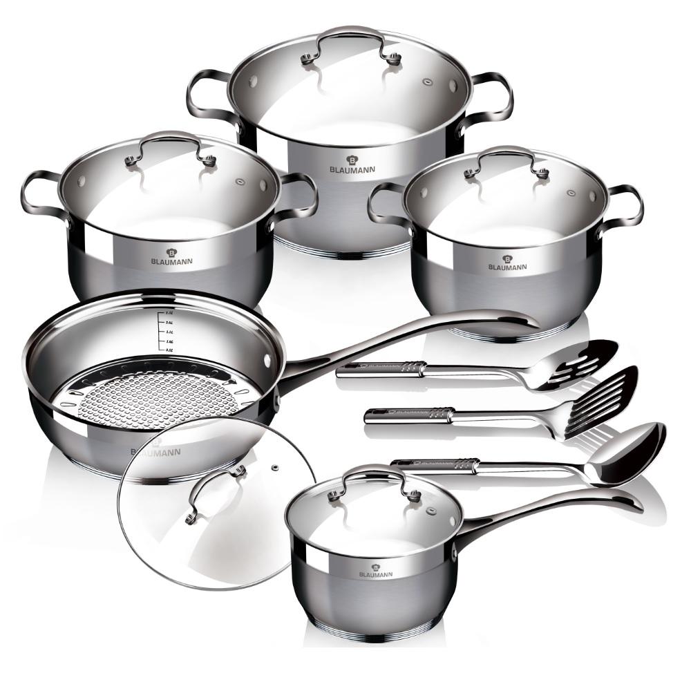 Стальной набор посуды Blaumann Gourmet Line 13 предметов BL-3196 с 5 слойным дном
Стальной набор посуды Blaumann Gourmet Line 13 предметов BL-3196 с 5 слойным дном