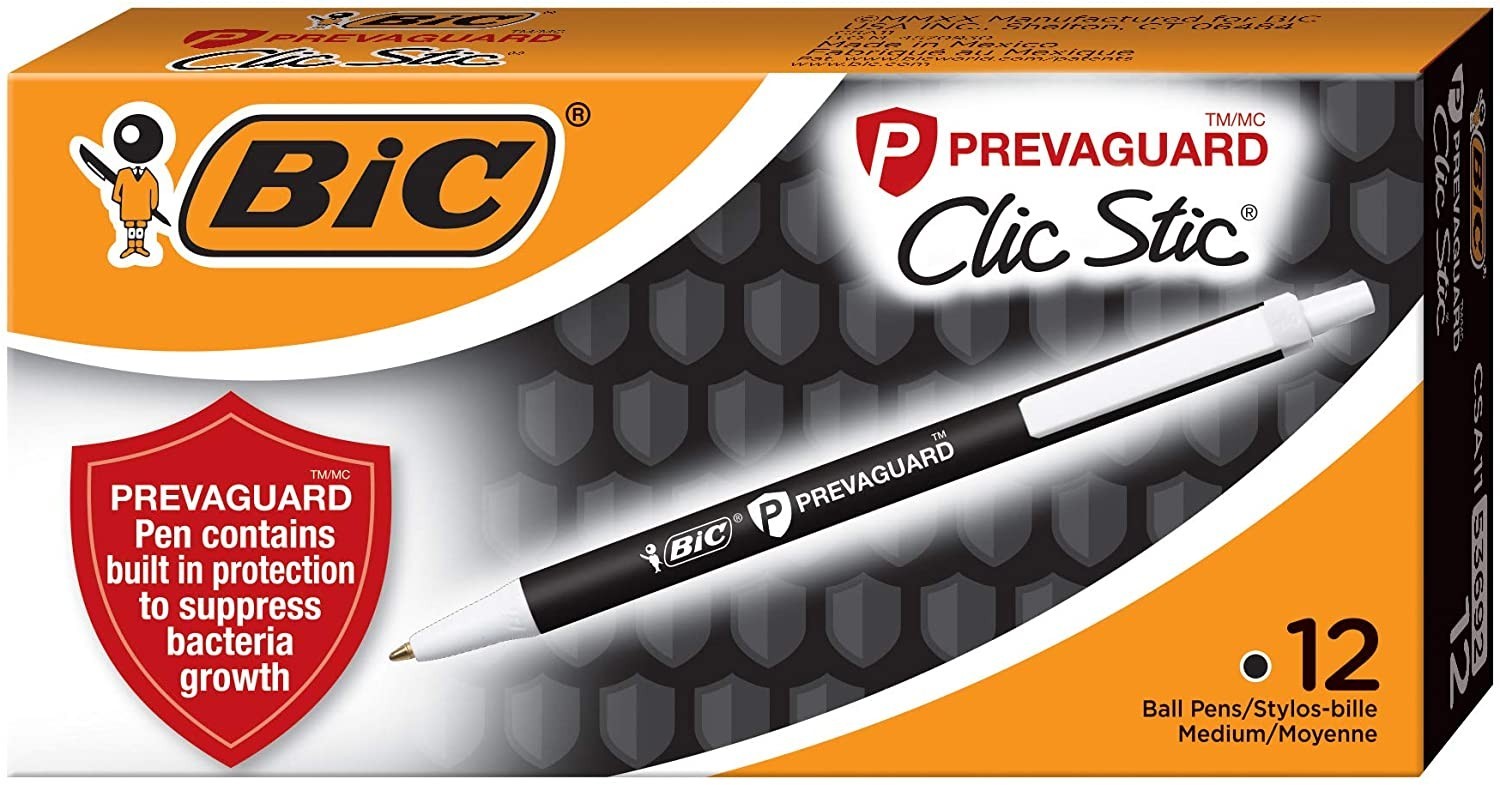 Набор шариковых ручек 12 шт автоматических BIC PrevaGuard Clic Stic Масляная черная (CSA11)
Набор шариковых ручек 12 шт автоматических BIC PrevaGuard Clic Stic Масляная черная (CSA11)