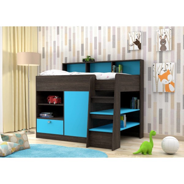 Низкая кровать - чердак KidsBunkBed K-002 венге темный дуб молочный 1260х1246х1669 мм
Низкая кровать - чердак KidsBunkBed K-002 венге темный дуб молочный 1260х1246х1669 мм