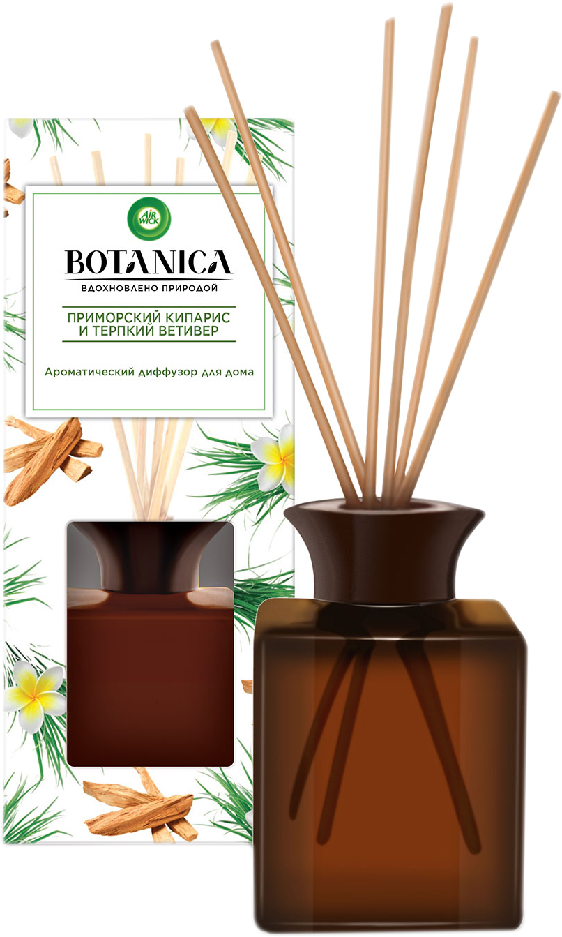 Ароматический диффузор Air Wick Botanica в комплекте с деревянными палочками Приморский кипарис и терпкий ветивер 80 мл
Ароматический диффузор Air Wick Botanica в комплекте с деревянными палочками Приморский кипарис и терпкий ветивер 80 мл
