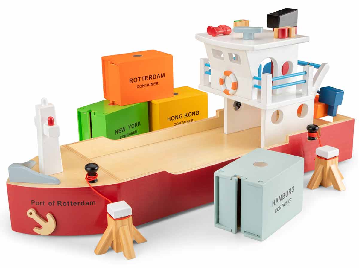 Большое деревянное судно New Classic Toys с 4 контейнерами 60 × 19 × 27 см (10900)
Большое деревянное судно New Classic Toys с 4 контейнерами 60 × 19 × 27 см (10900)