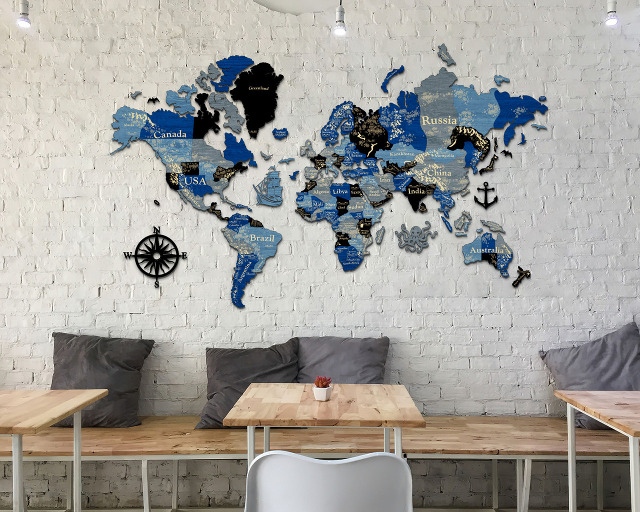 Деревянная карта мира на стену из дерева многослойная LikeWood Perfect World 3D XL 250 × 150 см Гравировка Страны и города Синий
Деревянная карта мира на стену из дерева многослойная LikeWood Perfect World 3D XL 250 × 150 см Гравировка Страны и города Синий