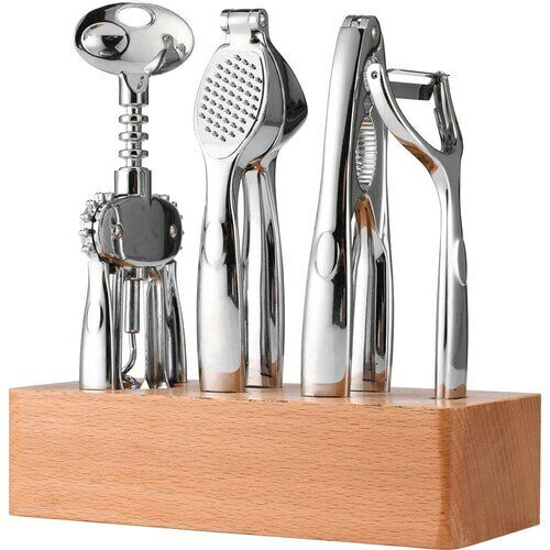 Набор кухонных принадлежностей на подставке 4 предмета (штопор, пресс для чеснока, нож для чистки овощей, орехокол) Krauff 29-282-005
Набор кухонных принадлежностей на подставке 4 предмета (штопор, пресс для чеснока, нож для чистки овощей, орехокол) Krauff 29-282-005