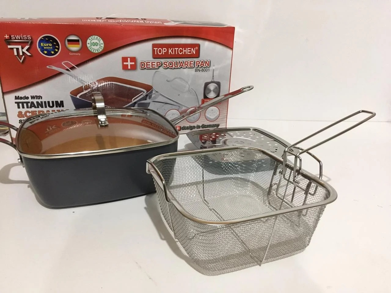 Сковородка-фритюрница и пароварка с крышкой TOP KITCHEN BN-8001 антипригарная Черная (2777)
Сковородка-фритюрница и пароварка с крышкой TOP KITCHEN BN-8001 антипригарная Черная (2777)