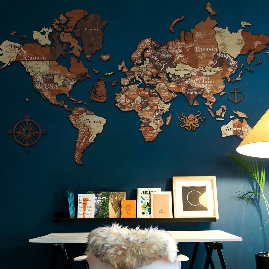 Деревянная карта мира на стену из дерева многослойная LikeWood Perfect World 3D S 130 × 78 см Гравировка Страны и города Орех и палисандр
Деревянная карта мира на стену из дерева многослойная LikeWood Perfect World 3D S 130 × 78 см Гравировка Страны и города Орех и палисандр
