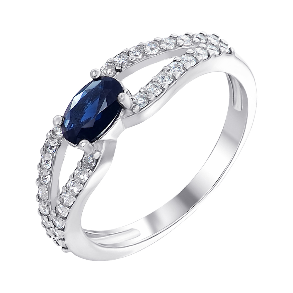 Серебряное кольцо с сапфиром и фианитами 000007611 16 размера
Серебряное кольцо с сапфиром и фианитами 000007611 16 размера