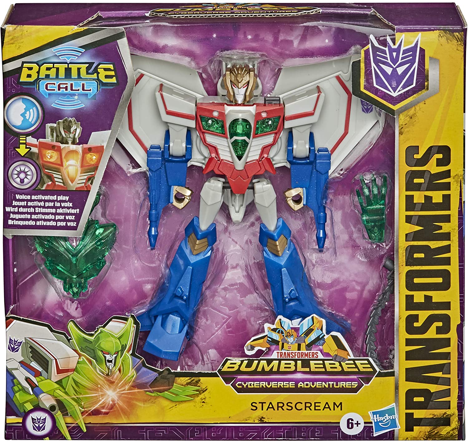 Трансформер Бамбелби Старскрим Самолёт Управление Голосом Cybervers Adventures Starscream Hasbro E8377
Трансформер Бамбелби Старскрим Самолёт Управление Голосом Cybervers Adventures Starscream Hasbro E8377
