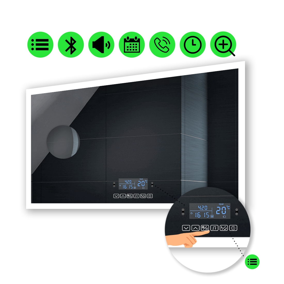 LED-зеркало 90x60см, с Smart-блоком и линзой без подсветки, модель Simphony (Simphonyg87)
LED-зеркало 90x60см, с Smart-блоком и линзой без подсветки, модель Simphony (Simphonyg87)