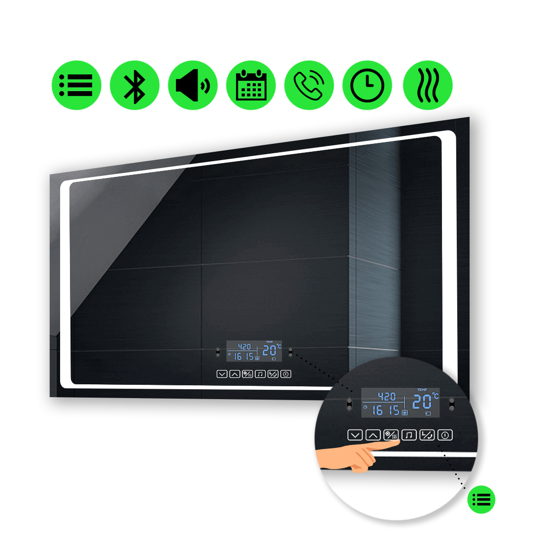 LED-зеркало 80x70см, с Smart-блоком и подогревом, модель Emma (Emmag61)
LED-зеркало 80x70см, с Smart-блоком и подогревом, модель Emma (Emmag61)
