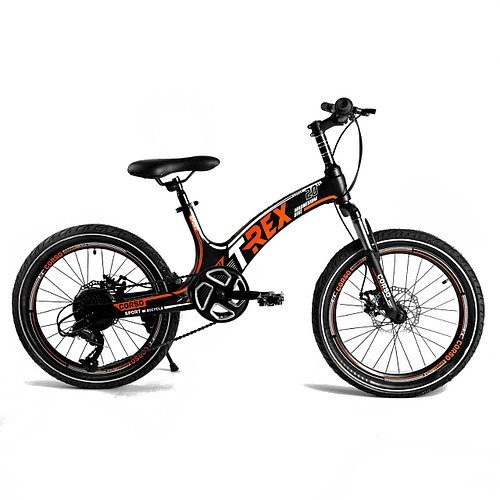 Детский спортивный велосипед 20’’ CORSO «T-REX» 70432 магниевая рама, оборудование MicroShift, 7 скоростей, черно-оранжевый 
Детский спортивный велосипед 20’’ CORSO «T-REX» 70432 магниевая рама, оборудование MicroShift, 7 скоростей, черно-оранжевый