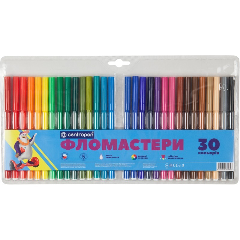 Набор фломастеров которые не высыхают без колпачка до 10 дней 30 цветов Centropen
Набор фломастеров которые не высыхают без колпачка до 10 дней 30 цветов Centropen