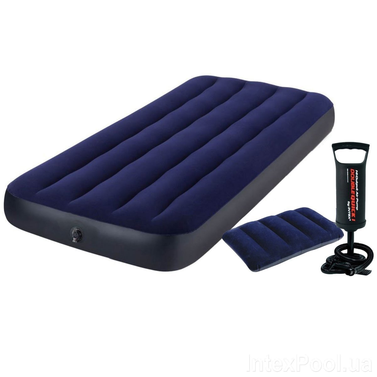 Надувной одноместный матрас Intex 64756-2 с подушкой и ручным насосом Classic Downy 76х191х25 Синий (RT-64756-2)
Надувной одноместный матрас Intex 64756-2 с подушкой и ручным насосом Classic Downy 76х191х25 Синий (RT-64756-2)