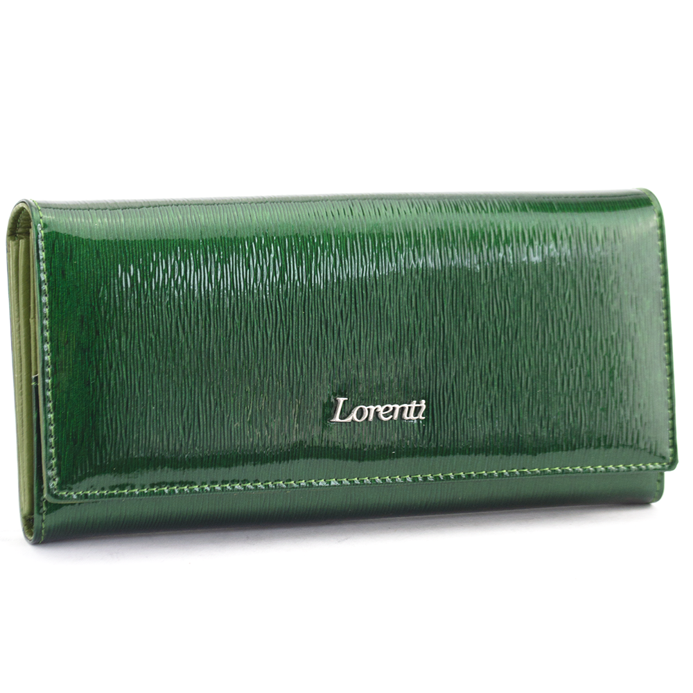Женский кожаный лаковый кошелек зеленый LORENTI 72037-SH green
Женский кожаный лаковый кошелек зеленый LORENTI 72037-SH green