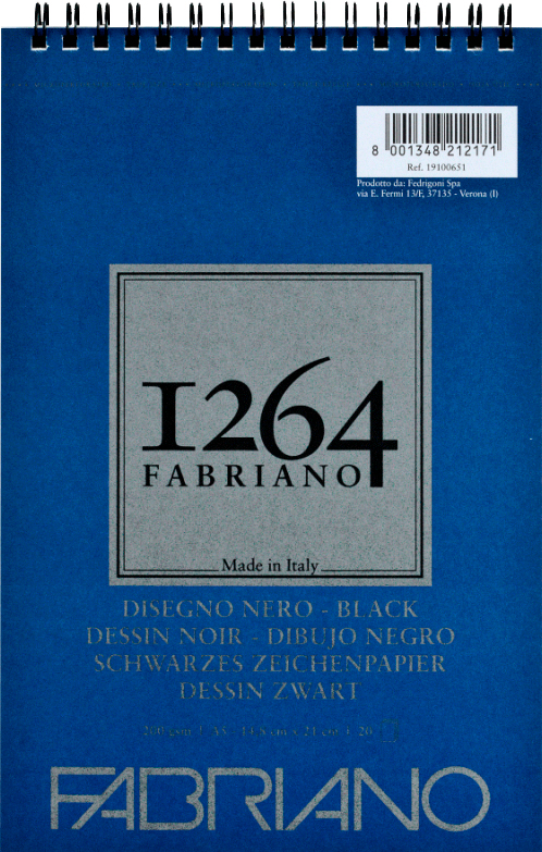 Альбом для рисунка Fabriano 1264 А5 200г/м2 на спирали 20 листов Черный (8001348212171)
Альбом для рисунка Fabriano 1264 А5 200г/м2 на спирали 20 листов Черный (8001348212171)
