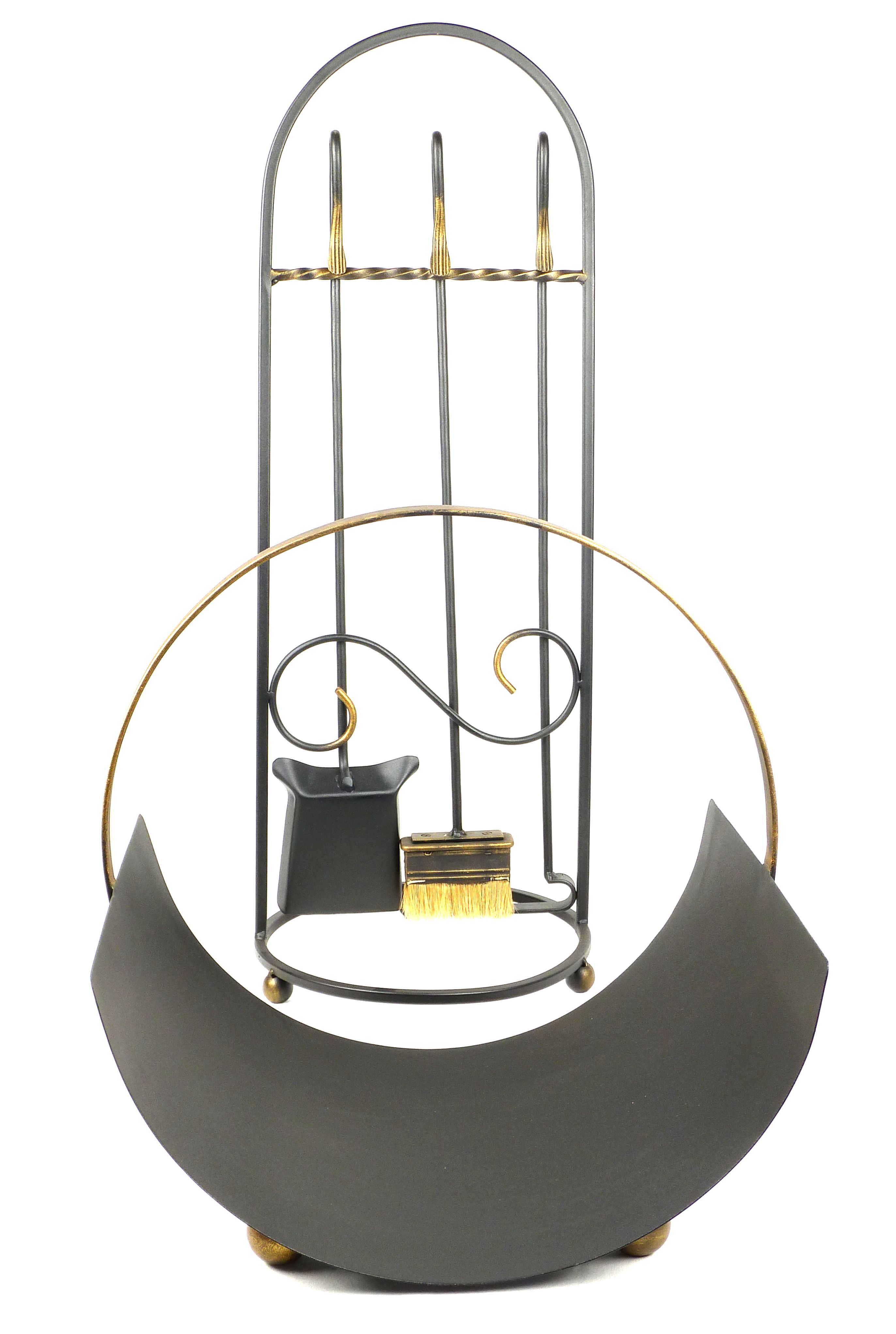 Каминный комплект металлический кованый Ferrum Fakel 3 Black Gold и дровница металлическая кованая Ferrum Fakel Black Gold, набор
Каминный комплект металлический кованый Ferrum Fakel 3 Black Gold и дровница металлическая кованая Ferrum Fakel Black Gold, набор