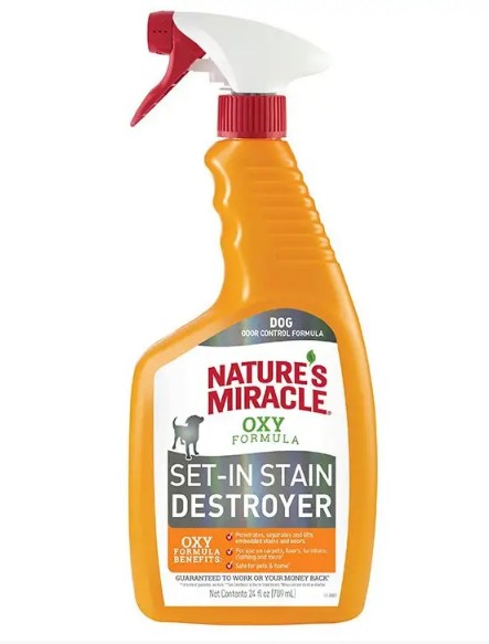 Спрей-устранитель Nature's Miracle «Set-In Stain Destroyer. Oxy Formula» для удаления пятен и запахов от собак, с формулой активного кислорода 709 мл
Спрей-устранитель Nature's Miracle «Set-In Stain Destroyer. Oxy Formula» для удаления пятен и запахов от собак, с формулой активного кислорода 709 мл