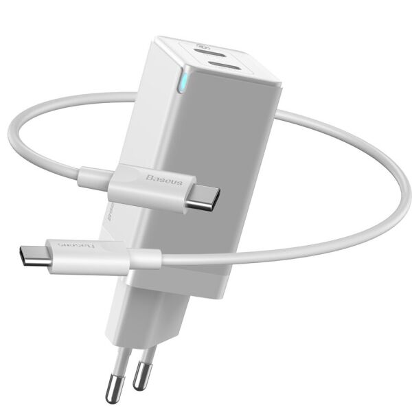 Сетевое зарядное устройство Baseus GaN2 Quick Charger 45W + кабель (CCGAN-M02) - White
Сетевое зарядное устройство Baseus GaN2 Quick Charger 45W + кабель (CCGAN-M02) - White