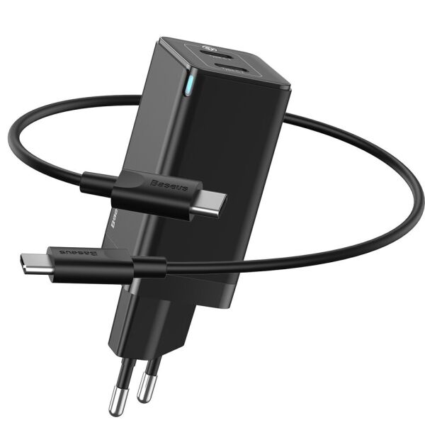 Сетевое зарядное устройство Baseus GaN2 Quick Charger 45W + кабель (CCGAN-M02) - Black
Сетевое зарядное устройство Baseus GaN2 Quick Charger 45W + кабель (CCGAN-M02) - Black